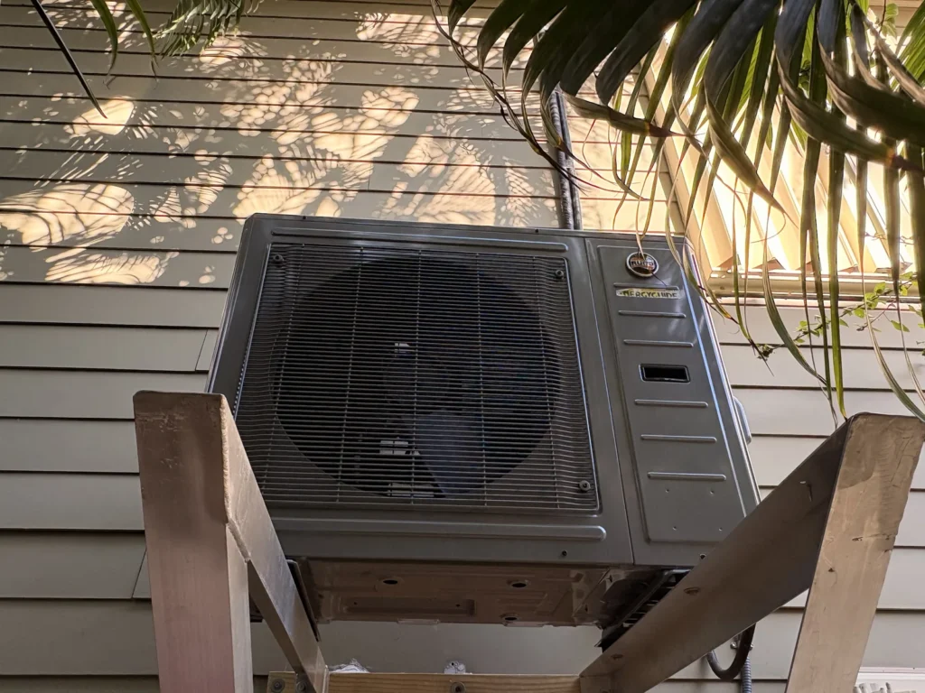 Wall-mounted Ruud heat pump installation in Clearwater, FL